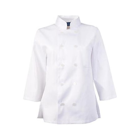 Kng Medium Women's White 3/4 Sleeve Chef Coat 1871M